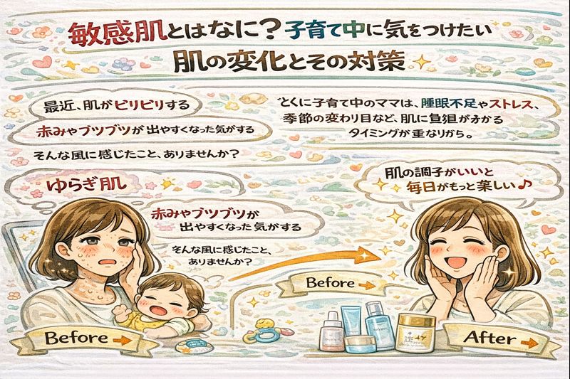 敏感肌とはなに？子育て中に気をつけたい肌の変化とその対策