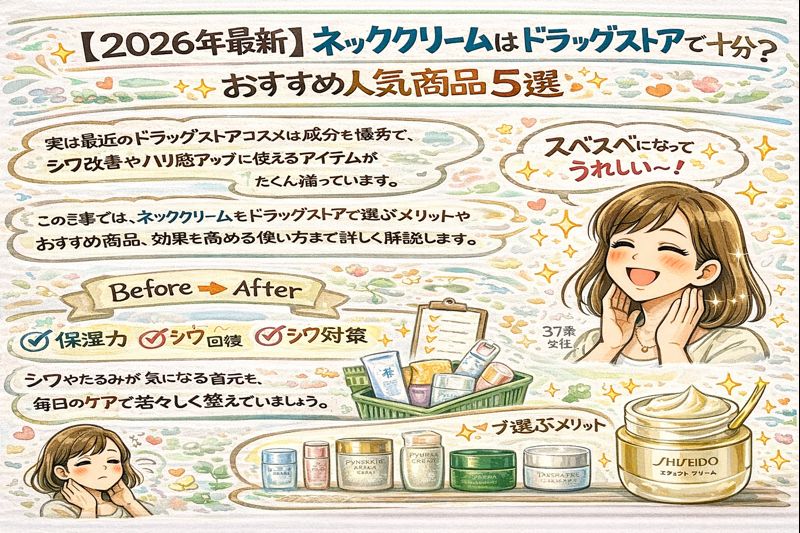 【2026年最新】ネッククリームはドラッグストアで十分？おすすめ人気商品5選