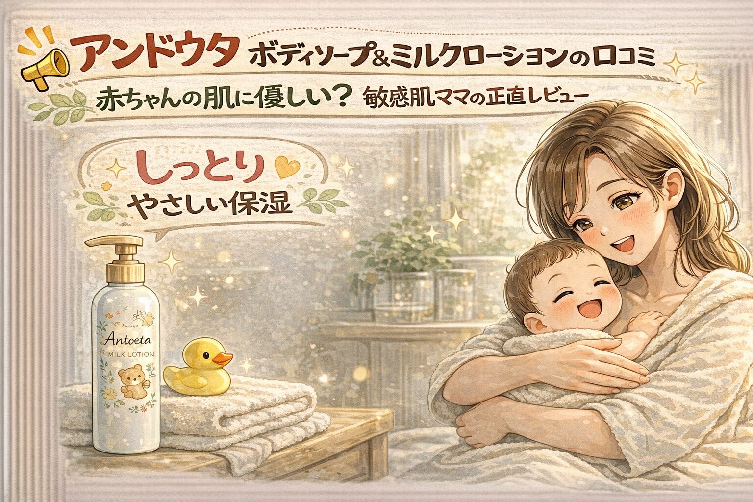 アンドウタ ボディソープ＆ミルクローションの口コミ│赤ちゃんの肌に優しい？敏感肌ママの正直レビュー