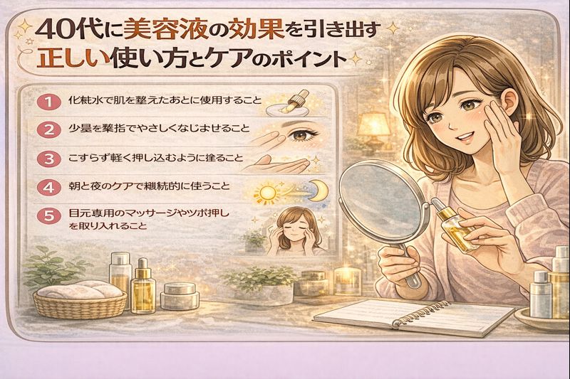 40代に美容液の効果を引き出す正しい使い方とケアのポイント